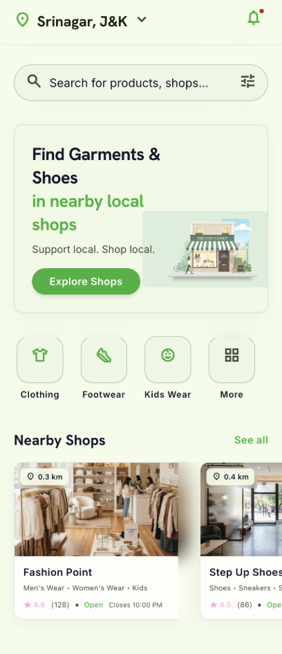 Customer Home - Nearby Discovery (Branded)